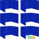 6 Pack Blue Desk Dividers for Students, Privacy Shields Folder for Students, Durable & Waterproof Plastic Study Board, Classroom Teacher Supplies Test Divider, Includes Extra Labels