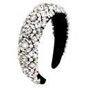 Rhinestone Headband Bling Sparkly Crystal Diamond Headband Pearl Hairband Fashion Padded Head Band for Girls Women Hair Accessories
