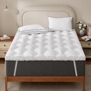 Decroom 3 Inch Memory Foam Mattress Topper King Size for Back Pain Relief, Soft Fluffy Supportive Bed Mattress Pad, Filled with Breathable & Soft Memory Foam Pillow Topper, 80x78x3 Inch