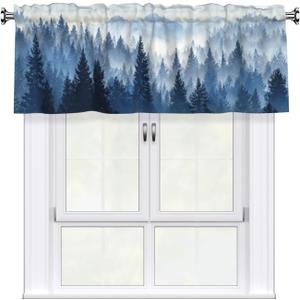 Tree Valance Curtain Window Valance Treatment Decor Small Window Curtains for Bedroom Kitchen Bathroom Living Room 1 Panel 54x18in