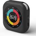 Visual Timer for Kids, 10 Hours Countdown/Up, with Rechargeable, 3 Volume Levels, 3 Brightness Display, and Magnetic, Homeschool Study Tool, Large Digital Timers for Classroom, Kitchen (.Rgb & Black Housing)