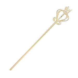 SAFIGLE 13 Inch Halloween Fairy Wand Sceptre for Kids Party Decorations Dress up Scepter Fairy Party Scepter Dress Canes Crystal Royal Scepter Walking Stick Fairy Stick Toy Rhinestones Princess