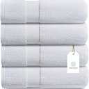 White Classic Luxury Bath Towels Large - Cotton Hotel spa Bathroom Towel |16x30 in | 6 Pack | White