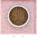 Ptlom Dog Food Mat Anti-Slip Dog Bowl Mats for Food and Water, Waterproof Pet Placemat Prevents Messy Spill to Floor, Silicone Puppy Feeding Tray for Small, Medium and Large Dogs Cats, Pink (11.8"L x 11.8"W)