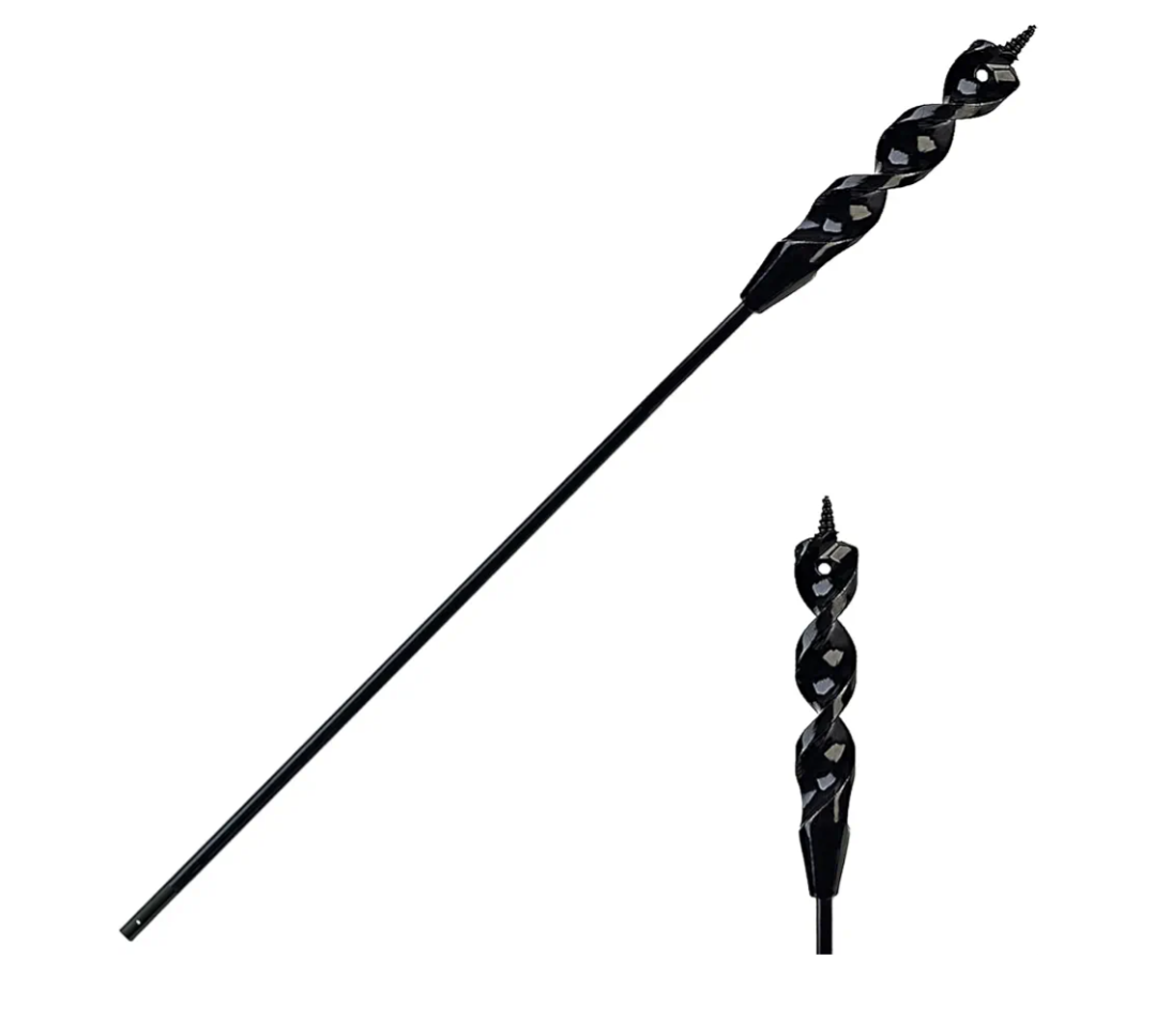 Flexible Installer Drill Bit for Pulling Wires Through Walls Ceilings and Sidewalks,54-Inch Long, 9/16-Inch Auger with a Fish Eye Hole and Screw Point, 3/16" 3-Flat Anti-Slip Shank