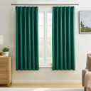KEQIAOSUOCAI Dark Green Pinch Pleated Blackout Curtains for Small Windows - Thermal Insulated Christmas Green Curtain Drapes with Hooks40 x 45 Inches Long-2 Panels Set
