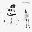 Dream On Me TableTalk 2-in-1 High Chair for Baby & Toddler Convertible High Chair to Junior Chair, Removable Padded Seat, Dual Dishwasher-Safe Trays, Sturdy Steel Frame, Quick Folding Design Black