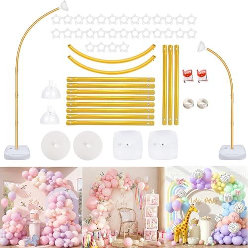 Balloon Arch Kit Balloon Arch Stand With Base, 9Ft & 6Ft High Free Bending Half Arch Balloon Stand For Wedding Birthday Party Baby Shower Yard Lawn Graduation Decorations