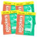 4 x Plackers Micro Mint Dental Flossers, Fold-Out Toothpick, Super Tuffloss, Easy Storage with Sure-Zip Seal, Fresh Mint Flavor, 150 Count (Pack of 4)