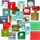 Crtiin 300 Set Mini Christmas Cards with Envelopes for Kids Tiny Holiday Greeting Assortment Small Christmas Cards with 300 Envelopes (Cute)