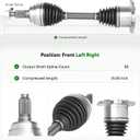 Front Left or Right CV Axle Shaft Assembly 4WD fits for Cadillac Escalade, for Chevrolet Silverado 1500, Tahoe, Avalanche, for K1500, K2500, Sierra 1500, Yukon 1999-2006