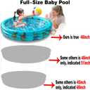 Dinosaur Inflatable Baby Pool - Small Toddler Blow Up 3 Rings Round Pad Pool, Outdoor/Indoor Play Center with Ball Pit & Toys - 48'x12'