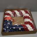 Egolot 18 Inch Patriotic Red White Blue Large Size Square Shape Flower Wreath for Front Door, Forth of July American Flag Color Soft Touch Floral Wreath for Indoor and Outdoor, July 4th Wreath