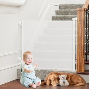 PRObebi Retractable Baby Gates for Stairs & Doorways, Indoor & Outdoor Use
Extends to 54" Wide 34" Tall Dog Gates for Hallways, Deck, Porch, Easy to Install, User friendly, One-Hand Operation, White