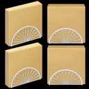 24 Pieces Napkin Holder Plastic Napkin Holder Fan Design Tissue Dispenser Freestanding Fan Shaped Organizer Paper Napkin Holder Stand for Kitchen Restaurant Home Bar, 5.91 x 2.95 x 1.57 Inch (White)