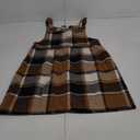 Women's Lapel Single-Breasted Plaid Dress  Size L