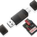 SD Card Reader USB C, Dual Slots USB 3.0 Type C to Micro SD Card Adapter, Memory Card Reader for MicroSD, SDHC,SDXC, Compatible with iPhone 17 16, Laptop,PC, MacBook Pro/Air,iPad Pro, Android Samsung S25 A17