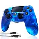 Controller for PS4, Wireless Controller Blue for Sony PlayStation 4/Slim/Pro, Remote Control with 6-Axis Motion Sensor/Double Vibration/Sensitive Touch Pad/Speaker & 3.5mm Audio Jack/800mAh Battery