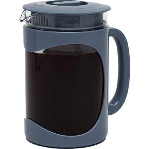 Primula Burke Deluxe Cold Brew Iced Coffee Maker, Comfort Grip Handle, Durable Glass Carafe, Removable Mesh Filter, Perfect 6 Cup Size, Dishwasher Safe, 1.6 qt, Blue