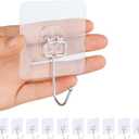 3 x Heavy Duty Adhesive Wall Hooks, Stainless Steel Sticky Hooks for Hanging, Towel & Coat Hooks Wall Mount, Waterproof Bathroom Hooks, Door Hooks for Hanging, No Drill, 44 lbs(Max) (10PC)