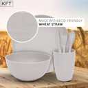 Wheat Straw Dinnerware Sets for 4 - KFT Lightweight & Unbreakable Dishes Microwave & Dishwasher Safe Perfect for Camping, Picnic, RV, Dorm Plates, Cups and Bowls (Gray) (Graphite)