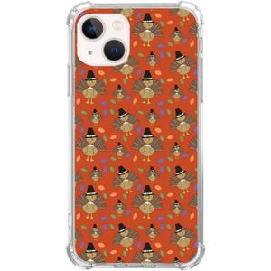 Qimulgociz Thanksgiving Turkey Phone Case Compatible with iPhone 14 Plus, Cute Turkey Autumn Fall Leaves Case for Girls Boys Men and Women, Unique Trendy Design TPU Bumper Case for iPhone 14 Plus