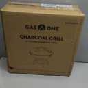 Gas One  14-inch Portable Barbecue Grill with 3-Point Locking Lid for Heat Preservation  Dual Venting System  Small Charcoal Grill for Backyard, Camping, Boat