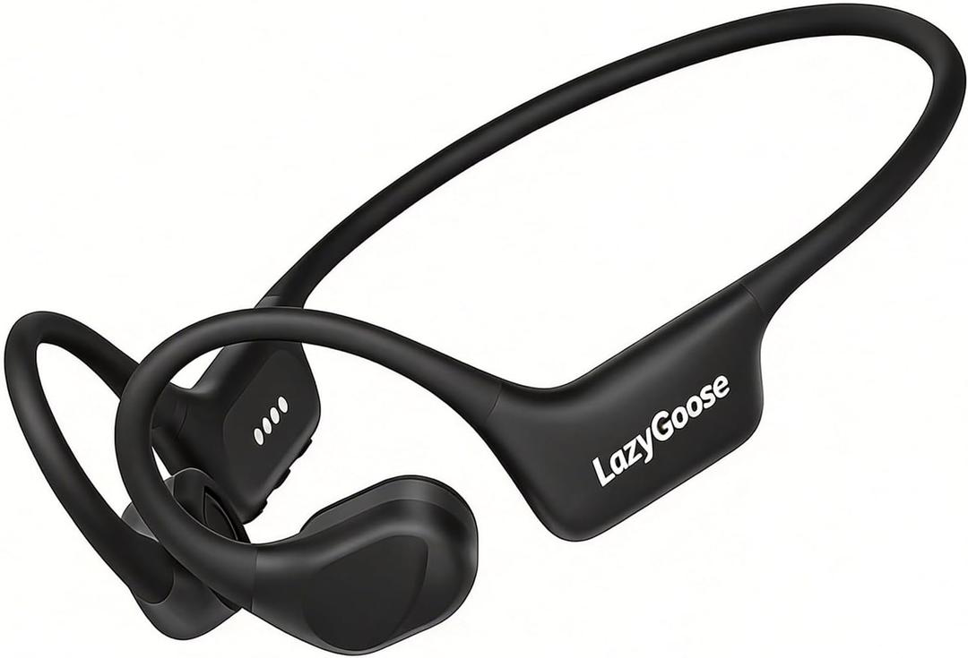 Open Ear Bone Conduction Headphones Bluetooth 6.0 Sports Earbuds with Mic, IPX7 Waterproof Sweatproof Headset for Running, Cycling, Lightweight Stereo Sound with Fast Charging