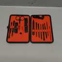 Professional Stainless Steel Nail Clipper Travel & Grooming Kit Nail Tools Manicure & Pedicure Set of 18pcs with Luxurious Case (Black/White)