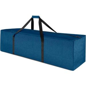 TOPDesign 1-Pack 46 Inch Extra Large Zippered Duffel Bag for Travel Camping Sports Equipment Storage, Waterproof Foldable Luggage Bag with Padded Handles (Light Blue)