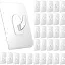 Ninth Five 30 Pack Adhesive Hooks for Hanging, 33lb Heavy Duty Wall Hooks, Clear Plastic Sticky Utility Hook for Home Kitchen Bathroom Office Use