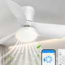Ceiling Fans Lights with APP & Remote Control: 30 Inch Low Profile Ceiling Fans with Lights Reversible Small Flush Mount Ceiling Fan 3 Colors Quiet 6 Speeds Ceiling Fan for Bedroom Livingroom Kitchen