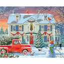White Mountain Home For The Holidays Christmas Puzzles 1000 Pieces Winter Puzzle for Adults and Family