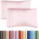 King Pillow Cases Set of 2 - Ultra Soft Hotel Quality Pillowcase Covers - Comfy, Cozy & Wrinkle Free - Shrinkage and Fade Resistant - Machine Washable Pillow Protectors - 2 Piece Set - Lavender Pink