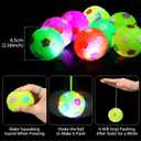 16 Pieces LED Light up Ball Spiky Bouncy Soccer Ball Multicolor Stress Relief Flashing Glow in The Dark for Party Favors Gifts School Rewards Classroom Prizes Adults, Teens and Children