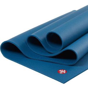 Manduka PRO Yoga Mat - Teacher Recommended, Non-Slip Textured 6mm ultra-dense, Hot Yoga Workout, Studio at Home Pilates (71" x 26", blue)