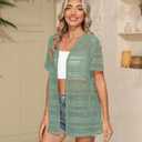 LILBETTER Womens Summer Lightweight Cardigan Short Sleeve Open Front Casual Loose Cover Ups 2025 (M)