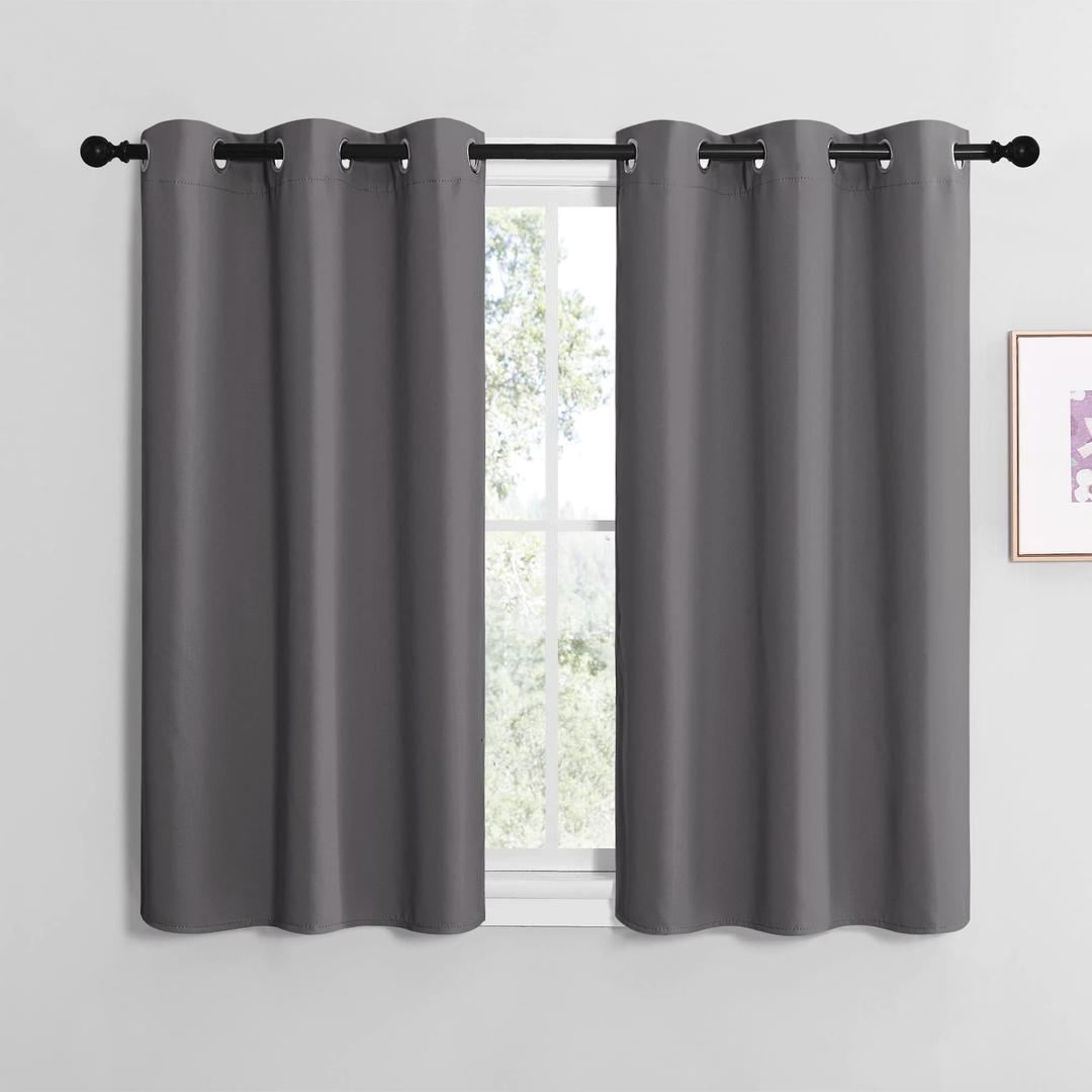 NICETOWN Room Darkening Draperies Curtains Panels, 2 Panels Grey W52 x L108