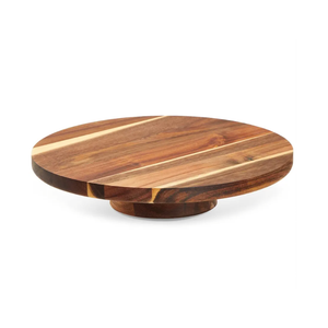 Juvale Round Acacia Wood Cake Stand for Wedding - Wooden Cake Stand for Appetizers and Desserts (12.75 Inches)