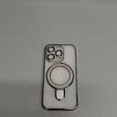 Magnetic Case for iPhone Case Magsafe with Invisible Kickstand Camera Protector Plating Shockproof Soft Rubber Clear Protective Phone Case (Titanium Grey)