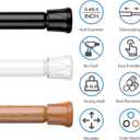 AIZESI Spring Tension Curtain Rods Short Tension Rod (Black,8" to 12"-6Pcs)