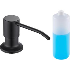Soap Dispenser for Kitchen Sink Matte Black, Lotion Dispenser for Kitchen Sink Stainless Steel Sink Soap Dispenser 13 OZ Bottle Built in Design Refill from The Top