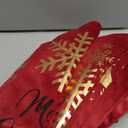 ONWAY Red Christmas Decorations Gold Throw Pillow Covers 20x20 Set of 4 Snowflakes Reindeer Decorative Cushion Cases Xmas Golden Decor for Couch Sofa Bedroom