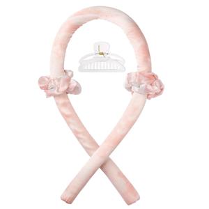 CORATED Heatless Curling Rod Headband, Hair Curlers to Sleep In, No Heat Curl with Hair Clips, Sleeping Curls Silk Ribbon Rollers for Long Hair (Champagne Tie Dye)