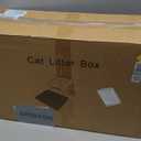 Stainless Steel Cat Litter Box with Lid, 24" L x 16" W x 11.8" H, Large Cat Litter Box for Multiple Cats with High Sided, No-Leak & Stick, Easy to Clean, Includes Litter Mat & Multi Functional Scoop (Dark Gray)