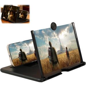 Screen Magnifier Version, 2026 New Mobile Phone 3D HD Magnifying Projector Screen Enlarger for Movies, Videos and Gaming with Screen Magnifier Compatible with All Phones (Black, 10 inch)