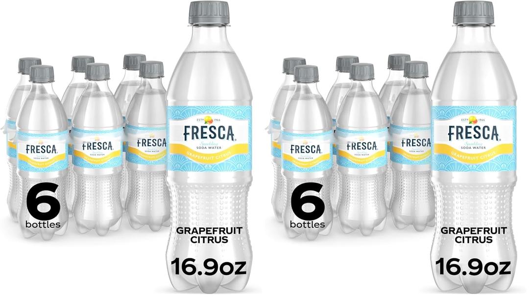 Fresca Grapefruit Citrus Sparkling Soda Water | Bottles | 16.9 fl oz | 12 Pack
