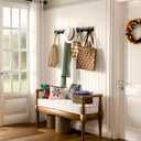 GWAAZXGZ Black Wall Mounted Coat Rack- 2 Modular Rails (25'' Total), 8 Right-Angle Hooks, Modern Organizer for Entryway, Bathroom, Bedroom, Holds Coats, Towels, Hats