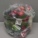 Christmas Garland with Lights, 9FT 30 LED Prelit Christmas Garland for Mantle,Outdoor Indoor Christmas Decorations Garland Battery Operated with Timer, Bows,Flowers,for Stairs,Railing,Fireplace,Door