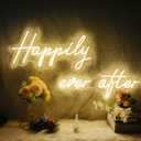 Happily Ever After Neon Sign Large, 42.5 Inch Neon Sign Wedding Happily Ever After with Remote Dimmer, Neon Lights for Bedroom, Wedding, Birthday, Bachelorette Party, Warm White